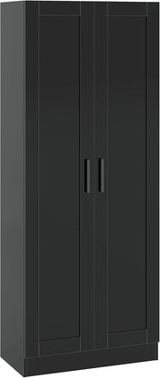 Wooden Storage Cabinet, Freestanding Tall Kitchen Cupboard Narrow Pantry Cabinet