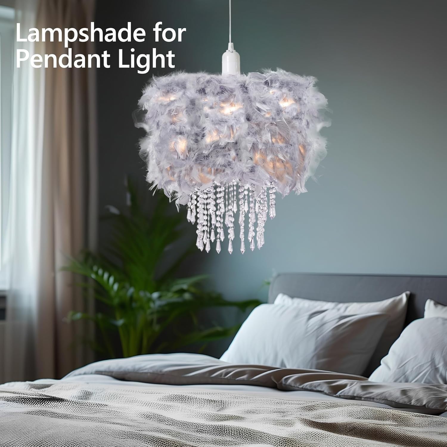 Modern Grey Fabric Lampshade Gold Inner Drum Ceiling Pendant Light