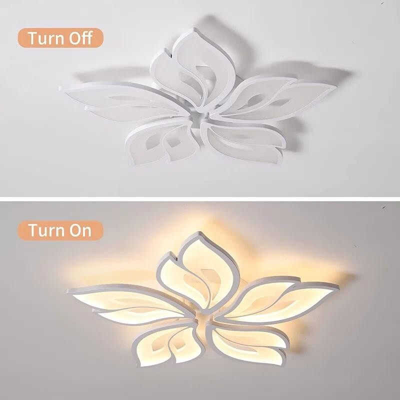 Modern LED Flower Ceiling Light 60W Dimmable Chandelier Remote 4800lm