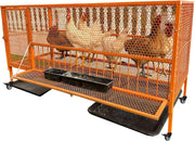Portable Chicken Run Coop 100x60x73cm Steel Cage Wheels