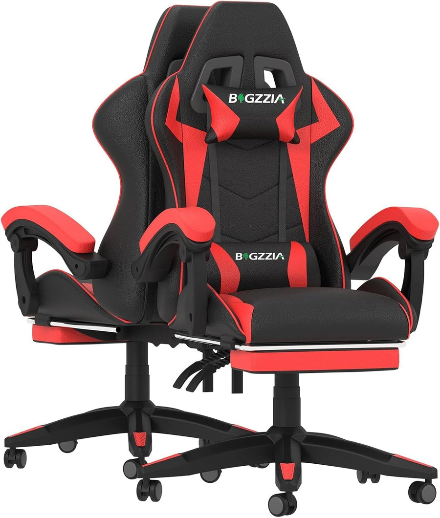 Gaming Chair High Back Recliner LED Lights Ergonomic PC Racing Swivel Red