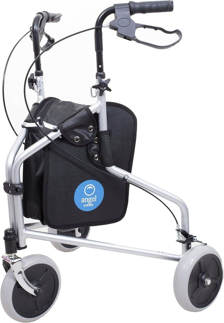 3 Wheel Rollator Walker Lightweight Folding Adjustable Height Mobility Aid
