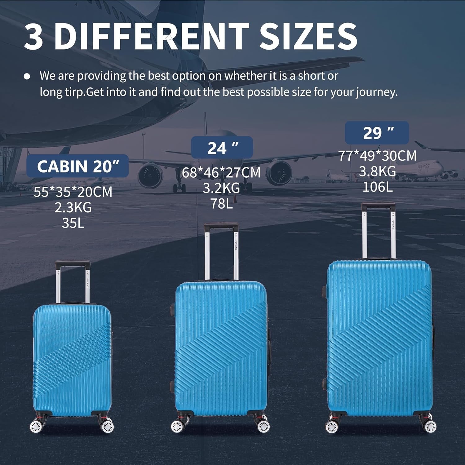 29'' Large Check In Suitcase Hard Shell Lightweight 4 Spinner Wheels Lock