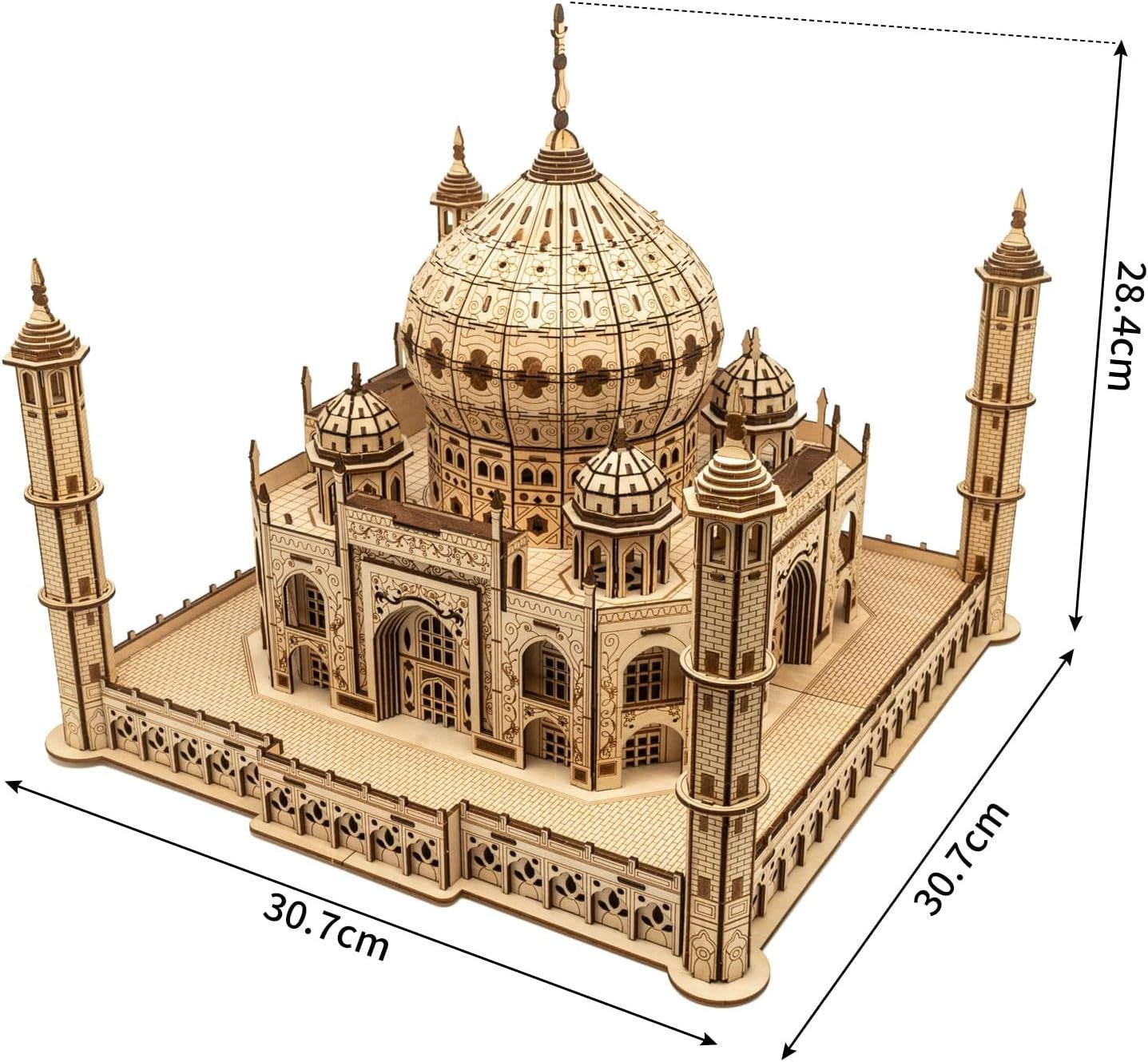 3D Wooden Puzzle Taj Mahal Model, DIY Architecture Kit, Gift Idea