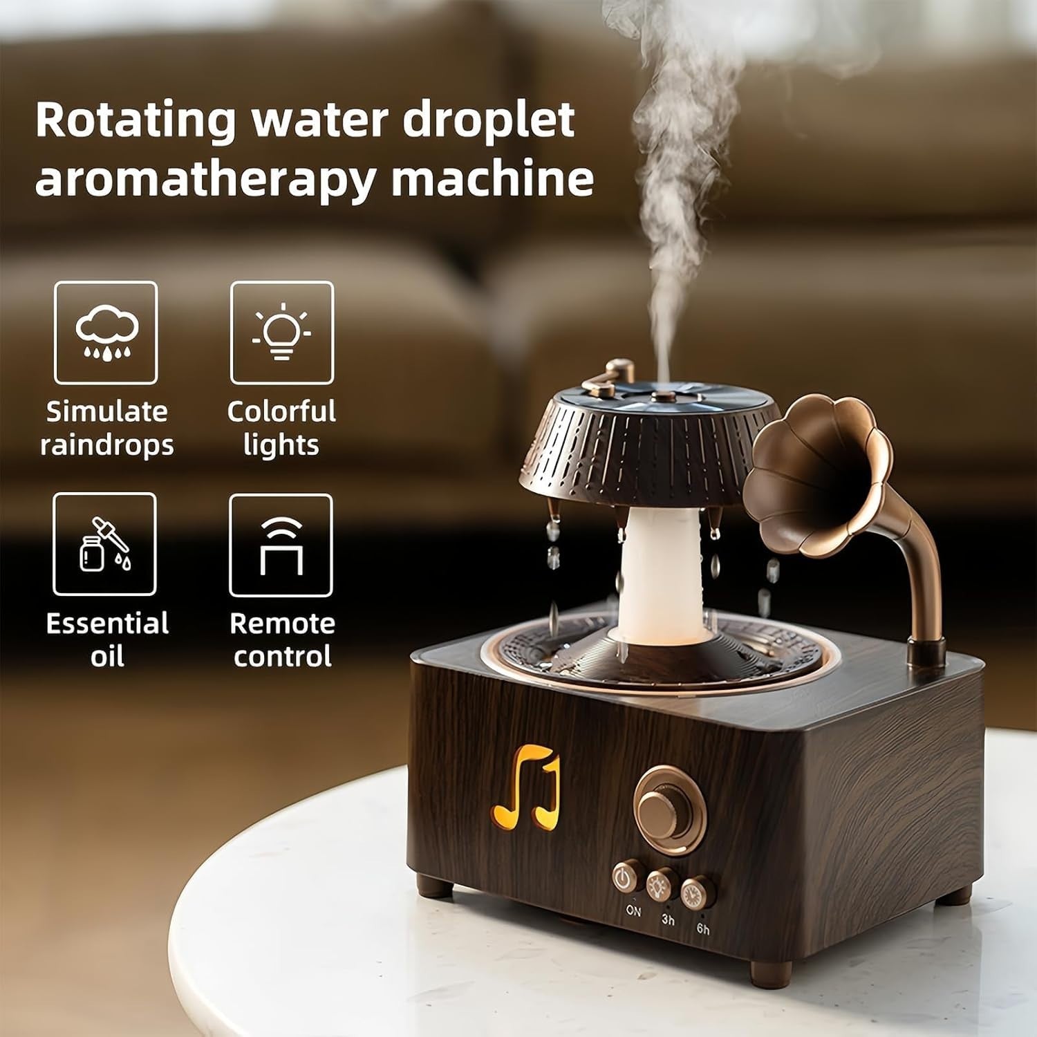 Vintage 3-in-1 White Noise Diffuser Night Light Humidifier Sleep Machine