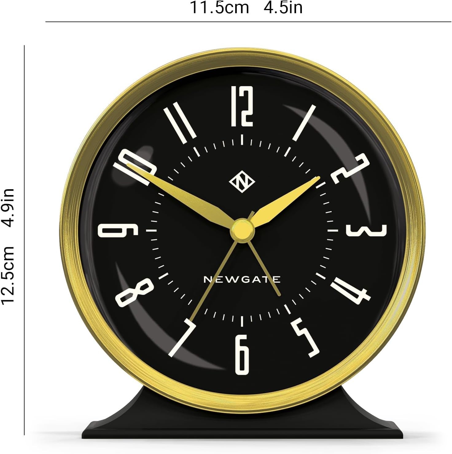 Silent Analogue Alarm Clock No Tick Round Arabic Dial Bedside Decor