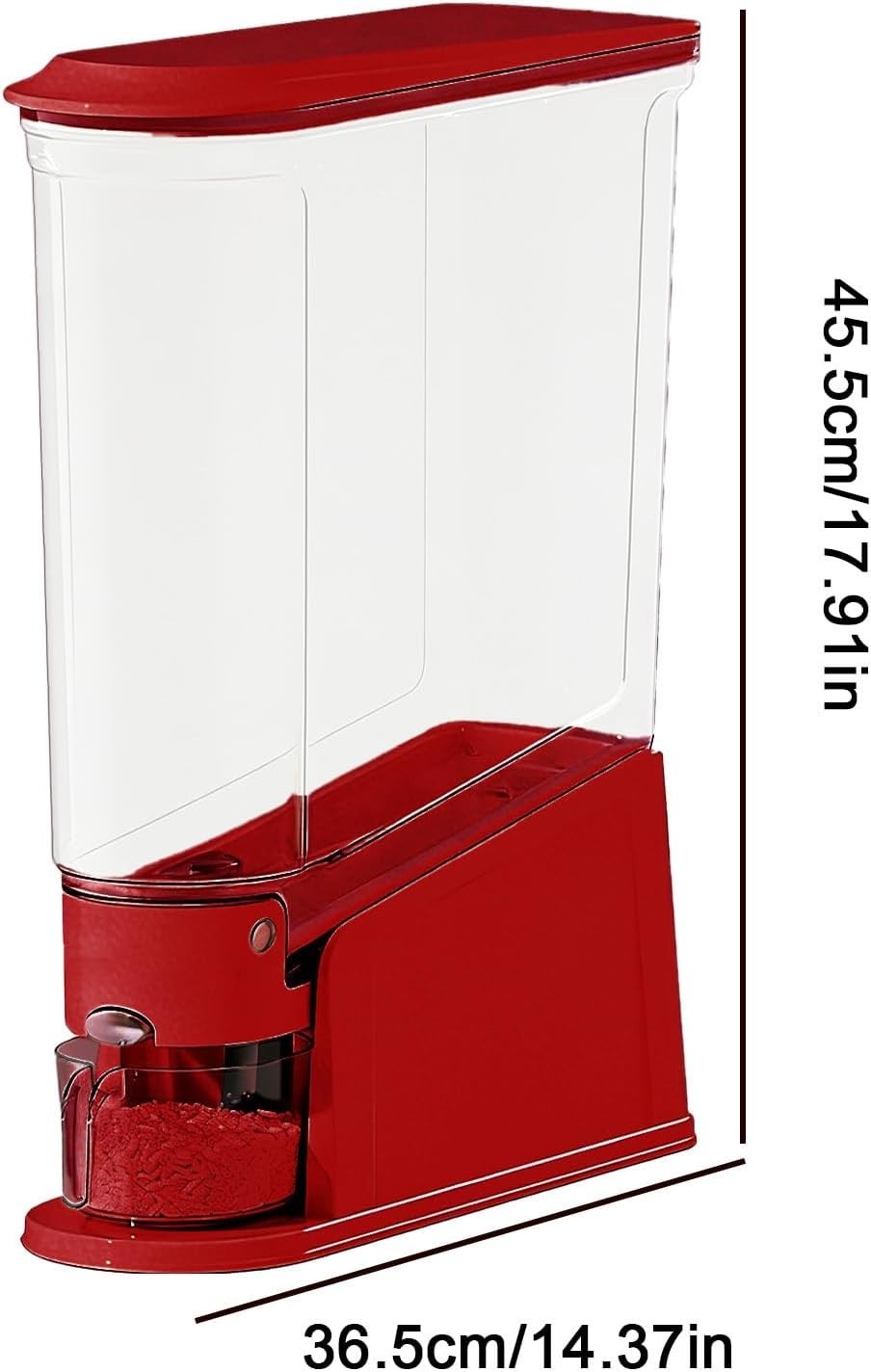 10KG Slim Rice Dispenser Airtight Clear Grain Bin