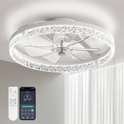 Aphyni 46cm Ceiling Fan with Lights Low Profile LED Dimmable Remote