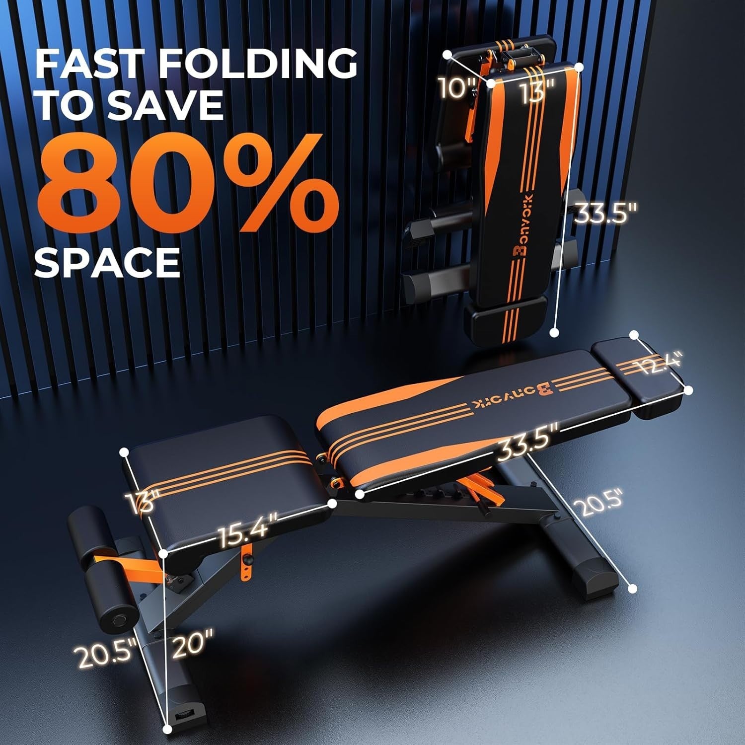 Heavy Duty Foldable Strength Bench 900lb Multi-Angle Home Training