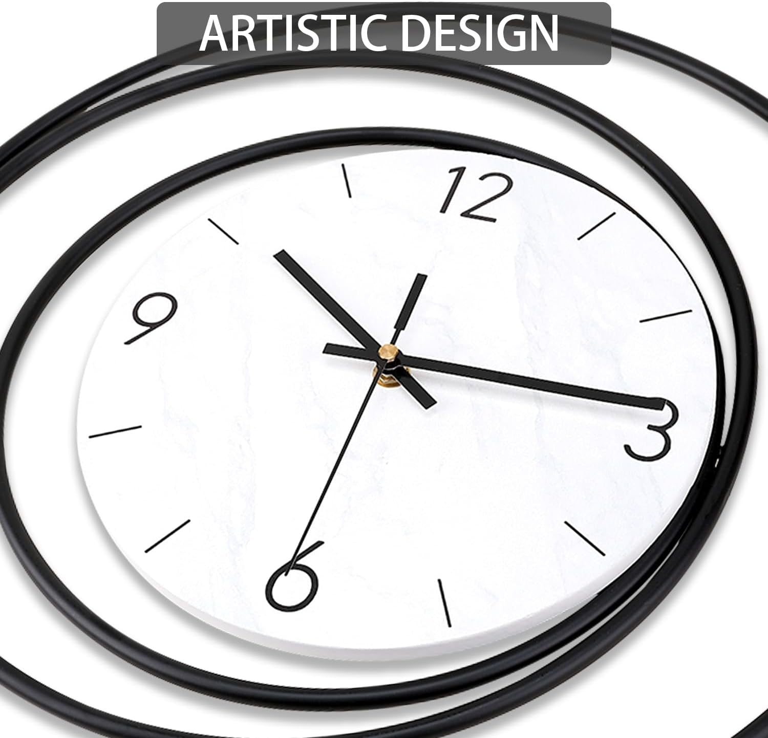 40cm Large Wall Clock Modern Silent Quartz | White Frame | Living Room Kitchen