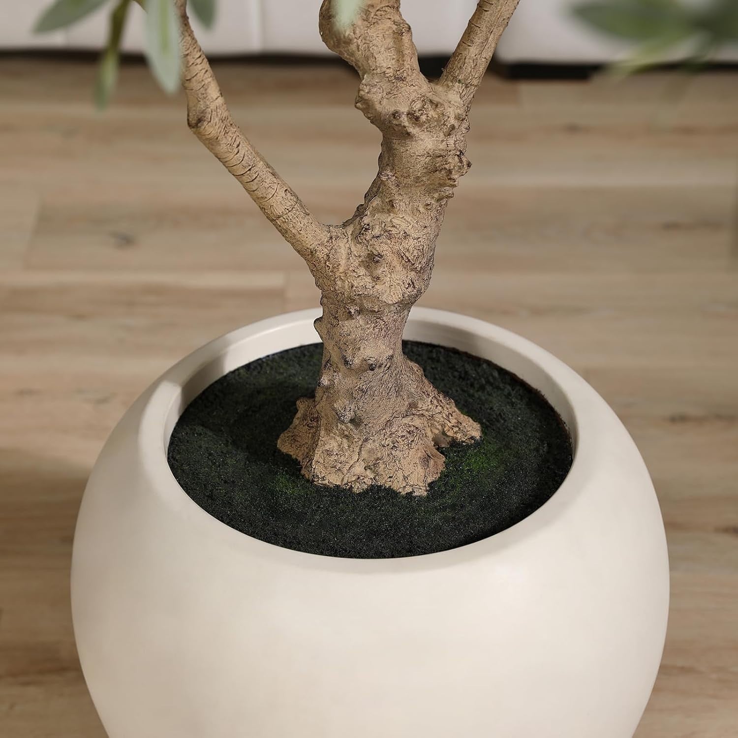 8ft Artificial Olive Tree in Artisan Planter Faux Green Indoor Home Decor Luxury