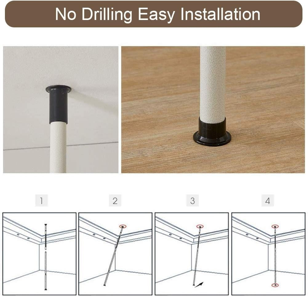 Heavy Duty Adjustable Telescopic Clothes Rack 2 Poles 2 Bars
