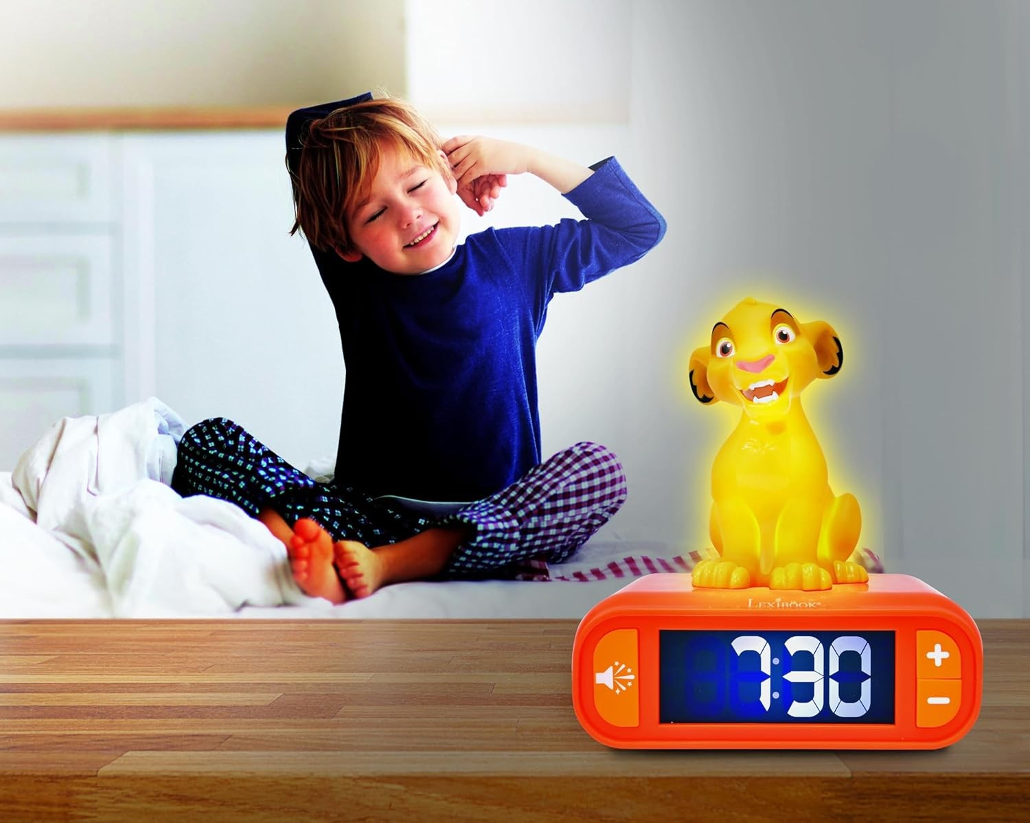 Kids Alarm Clock Night Light LED Display Snooze Sounds Cute Bedroom
