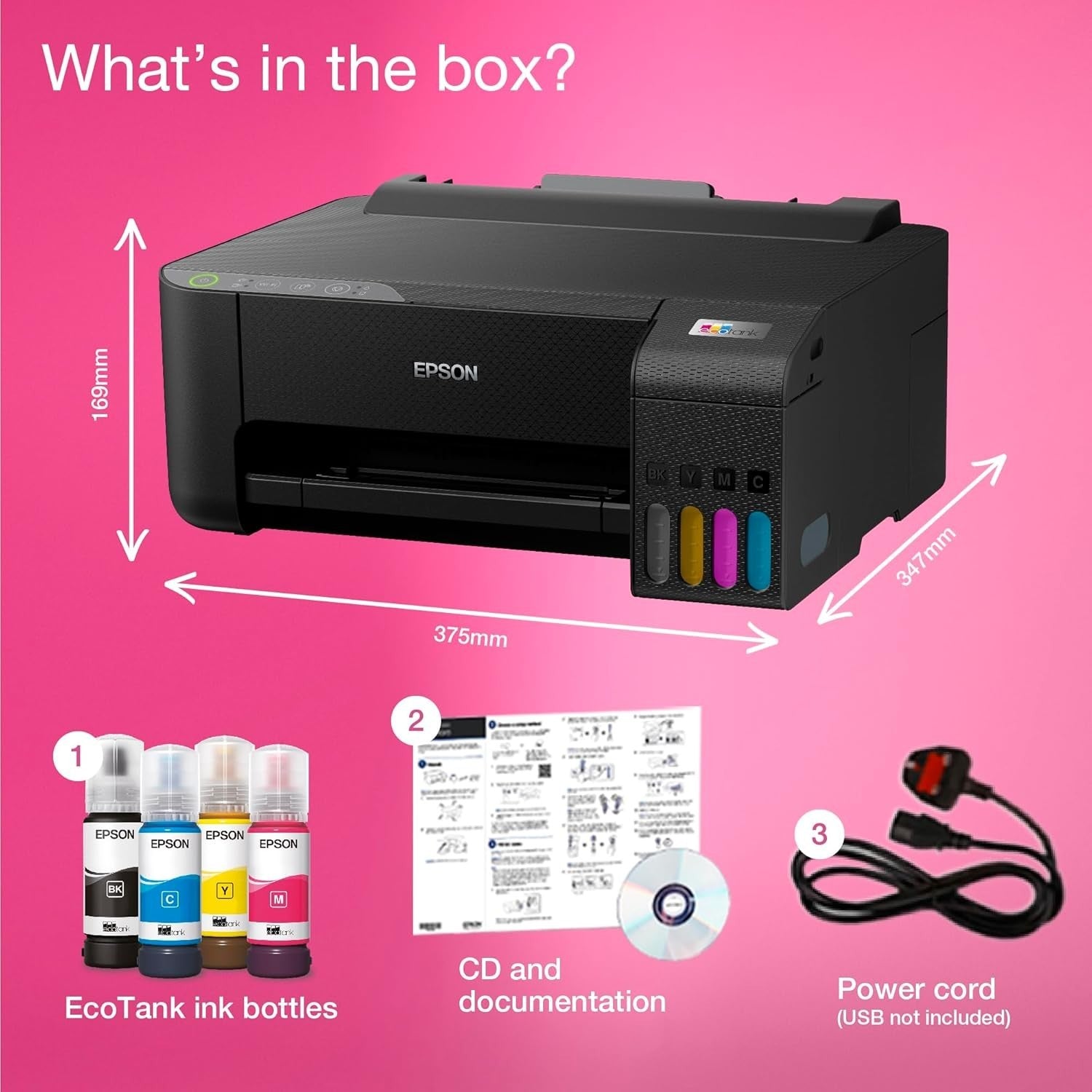 Black EcoTank ET-2851 A4 Multifunction Wi-Fi Ink Tank Printer