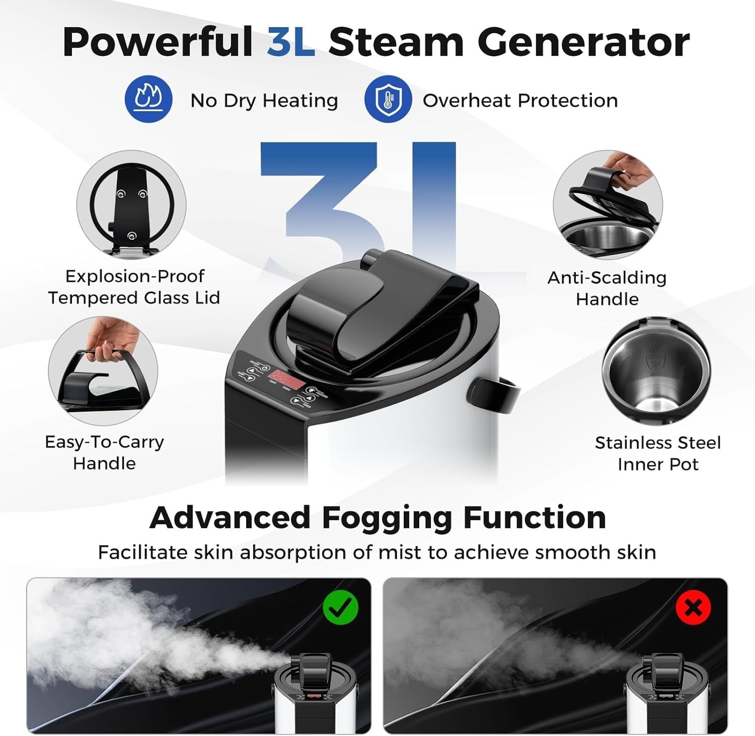 Portable Home Steam Sauna Tent w/ 3L Steamer & Remote – Full Body Detox Spa