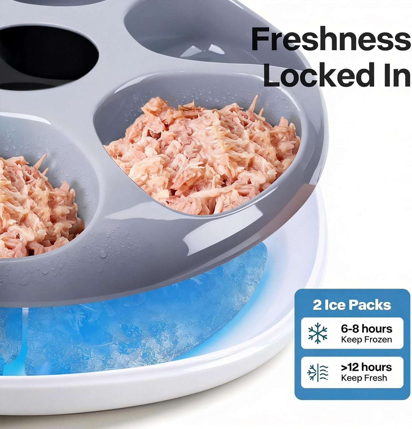 Automatic Wet Cat Feeder 6 Meal Timer Food Dispenser Ice Pack Fresh