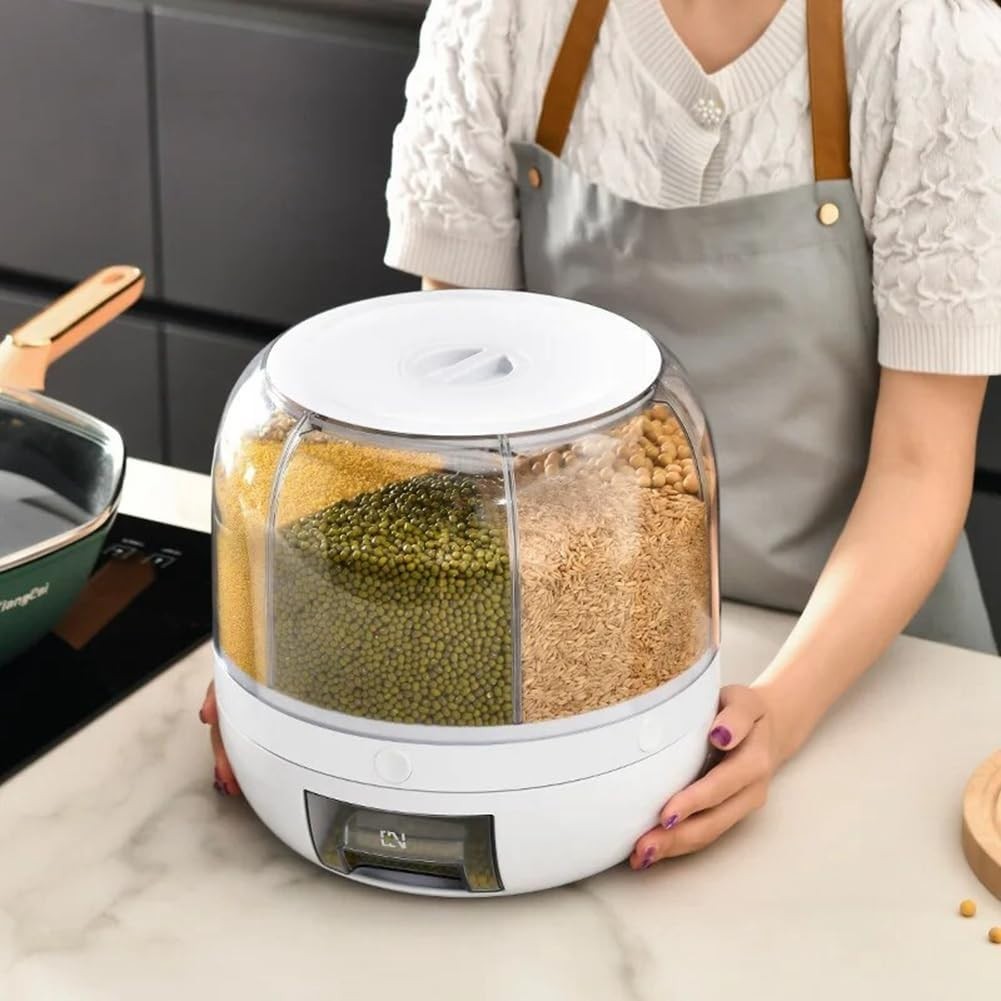 360° Rotating Grain Dispenser Airtight Rice Storage