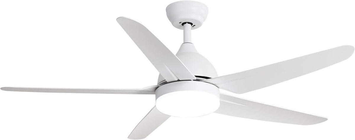 52" Ceiling Fan with Light, 5 Blades, LED, Remote, Reversible Motor