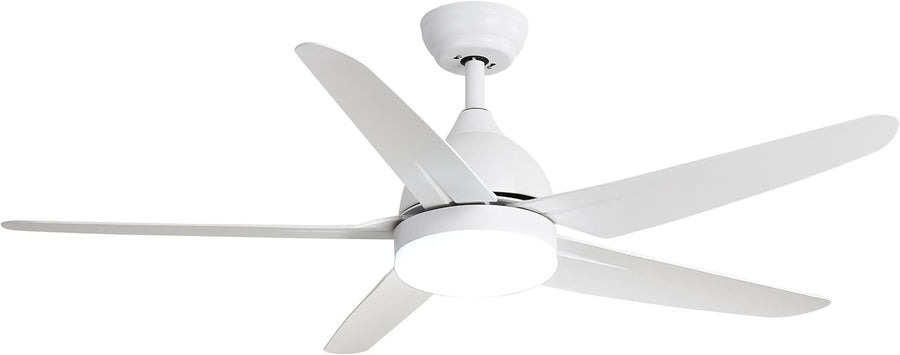 52" Ceiling Fan with Light, 5 Blades, LED, Remote, Reversible Motor