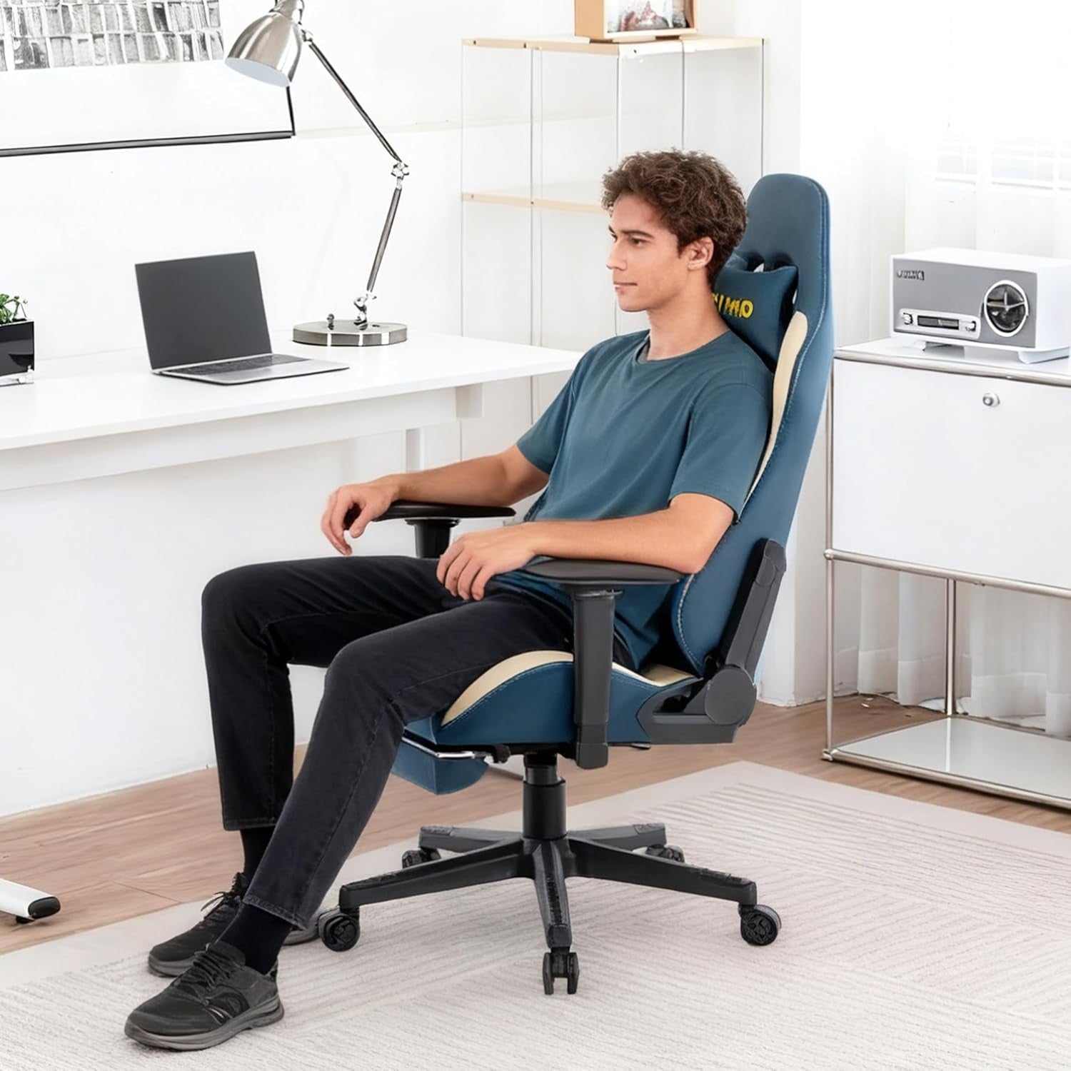Ergonomic Gaming Chair with Footrest & Lumbar Support – Adjustable Desk Seat