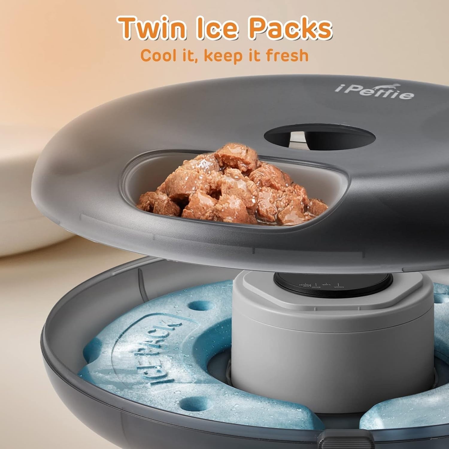 Automatic Pet Feeder 6 Meal Cordless Wet Dry Food Timer Ice Pack Tray