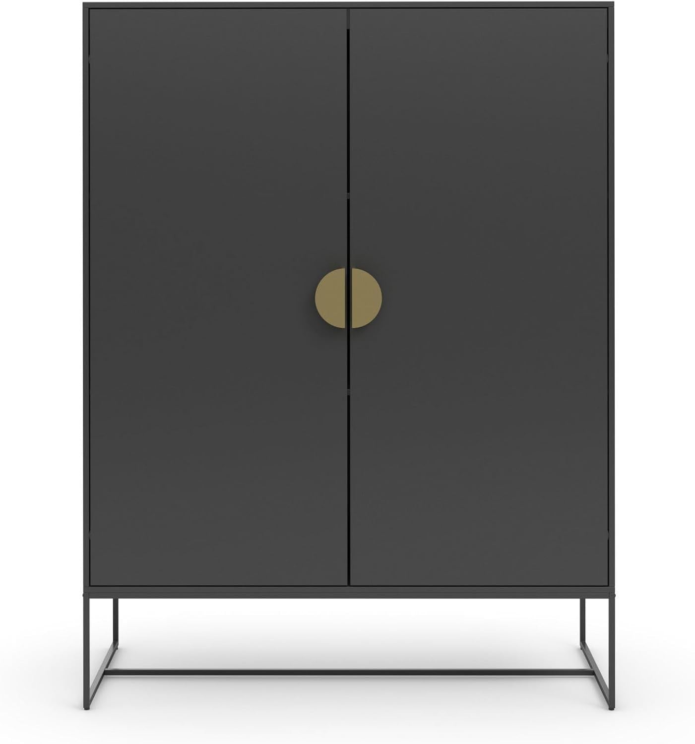 Extra Large Modern Cabinet with 2 Doors & Golden Handles, 40x90x125cm
