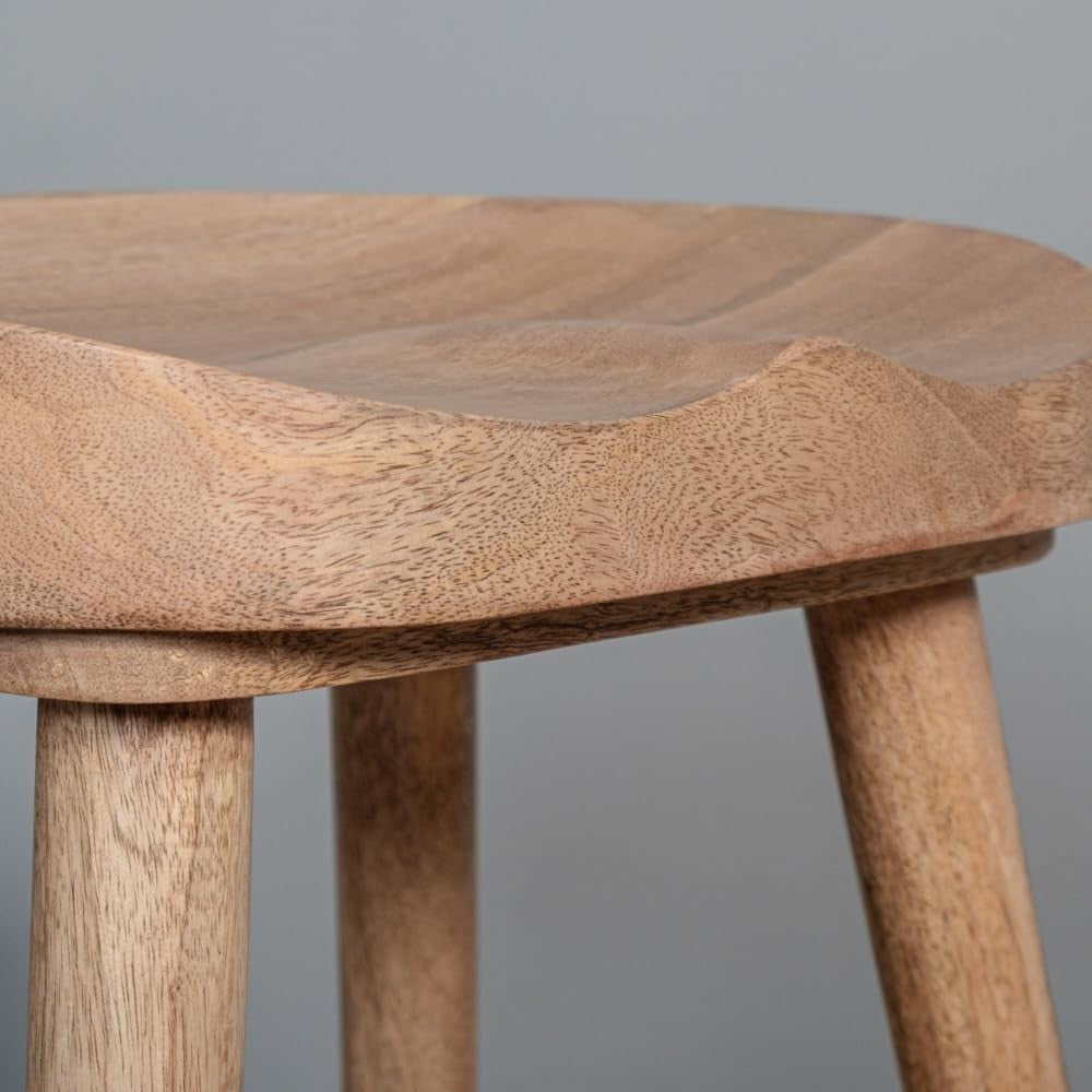 Solid Dark Oak Wooden Bar Stool Fully Assembled 70cm Kitchen Breakfast