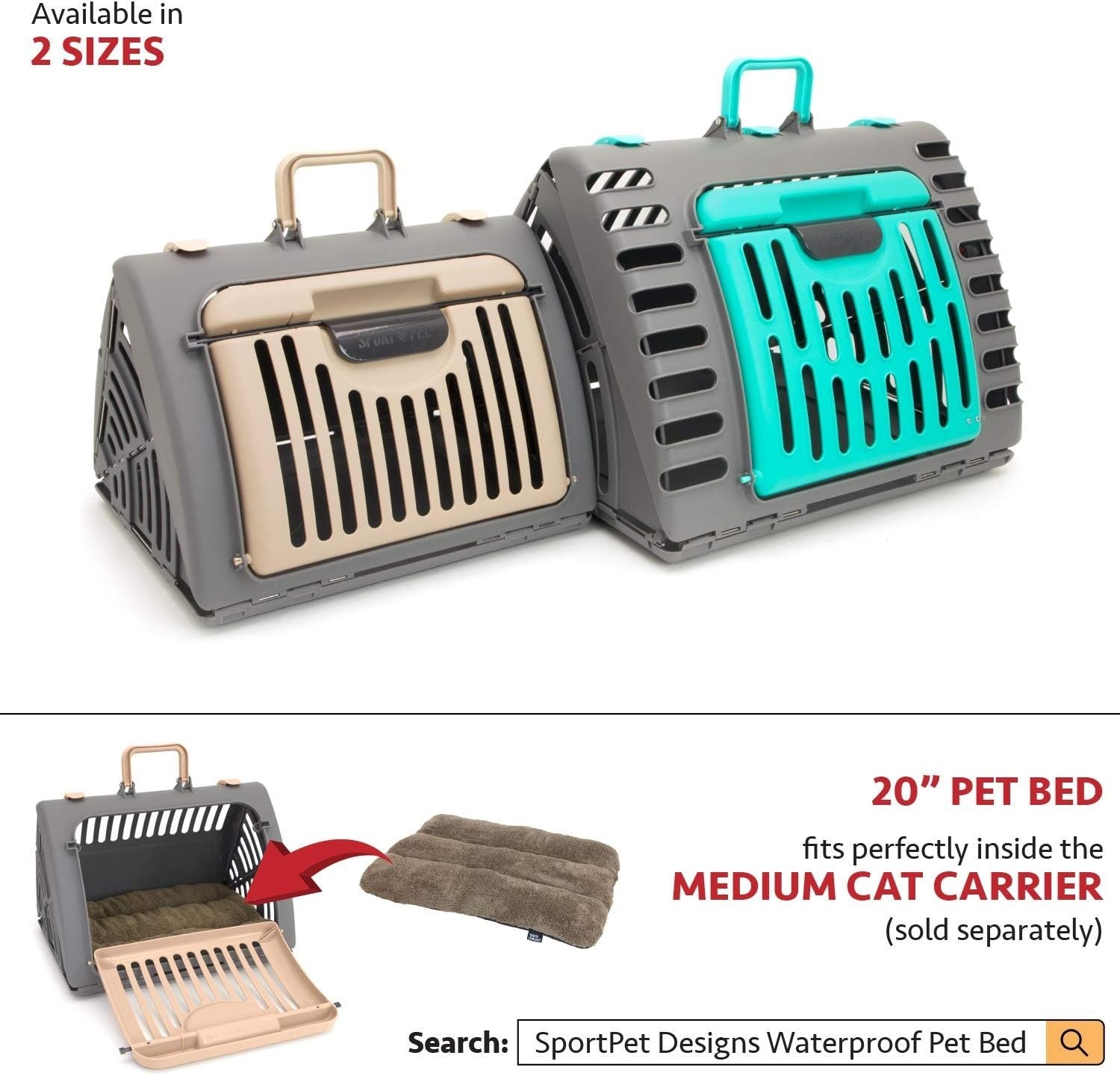 Large Foldable Travel Cat Carrier with Locking Zipper – Easy Clean, Sturdy