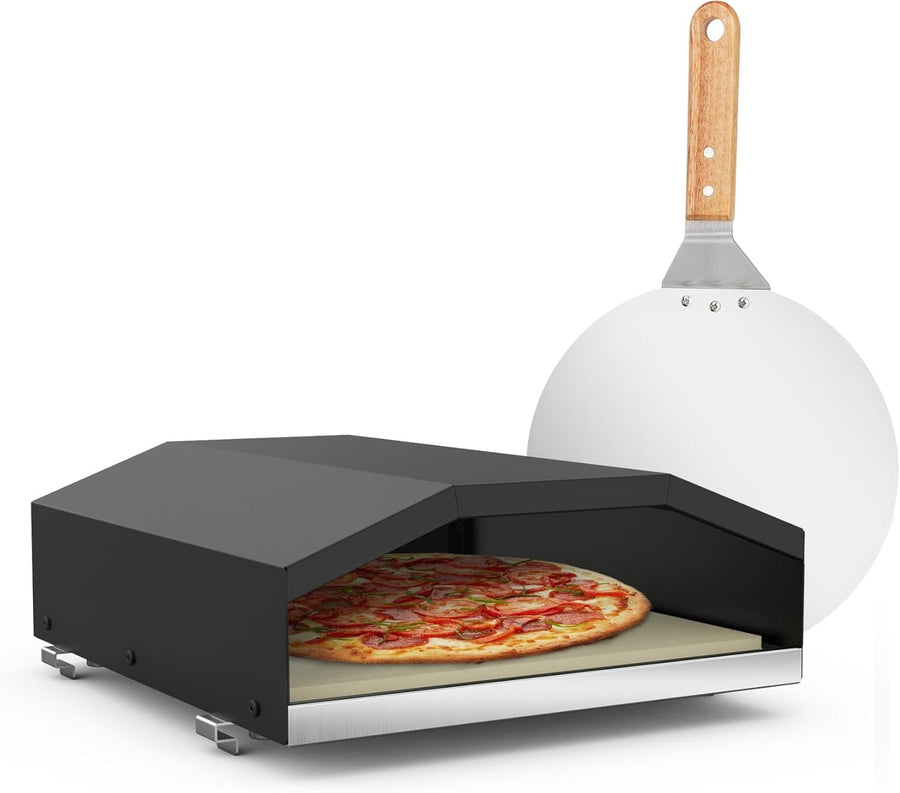 Outdoor Gas Pizza Oven Kit | BBQ Grill with Pizza Stone & Peel for Camping