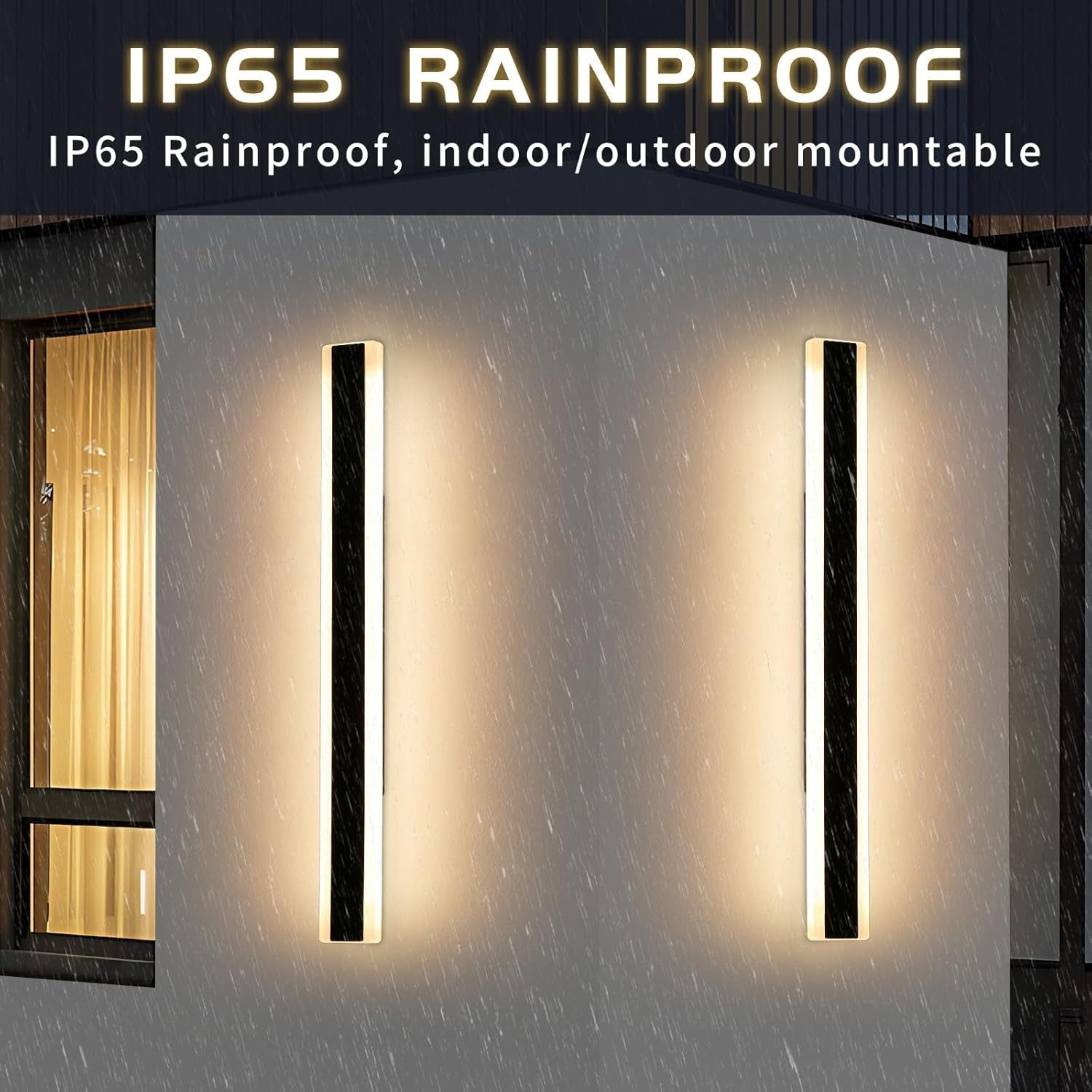Outdoor LED Wall Lights 100cm Long Waterproof Modern Porch Lights 2-Pack