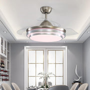 Warmiehomy 42" Ceiling Fan with Lights Retractable Blades 36W LED Sliver