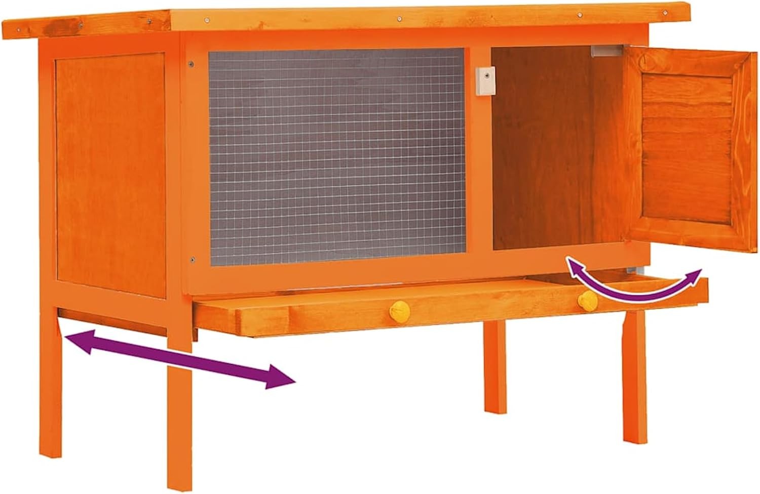 Outdoor Rabbit Hutch Wooden Cage Weatherproof Secure Small Animal House
