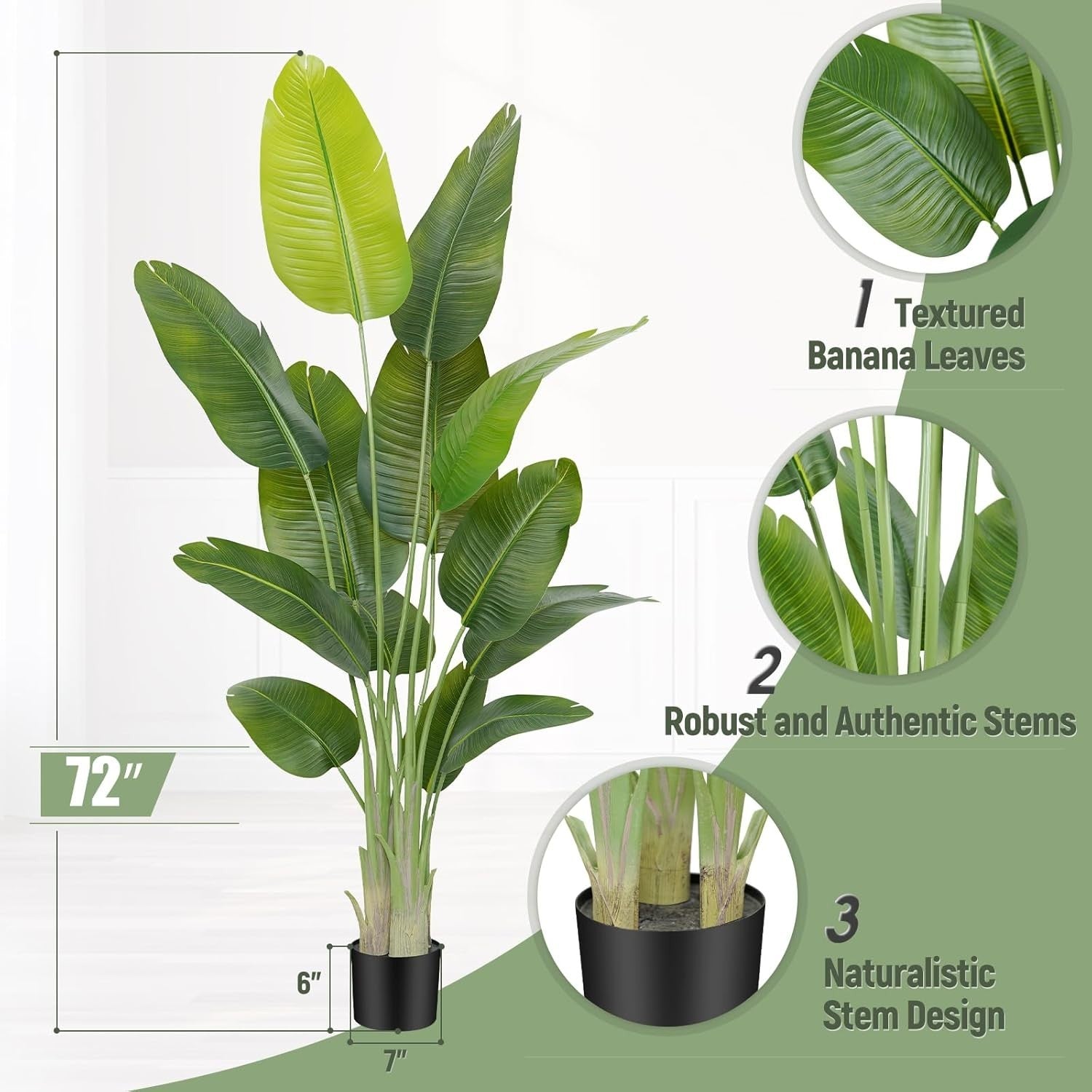 Bird of Paradise Plant 180cm Lifelike Indoor Potted Tropical Banana Tree Decor