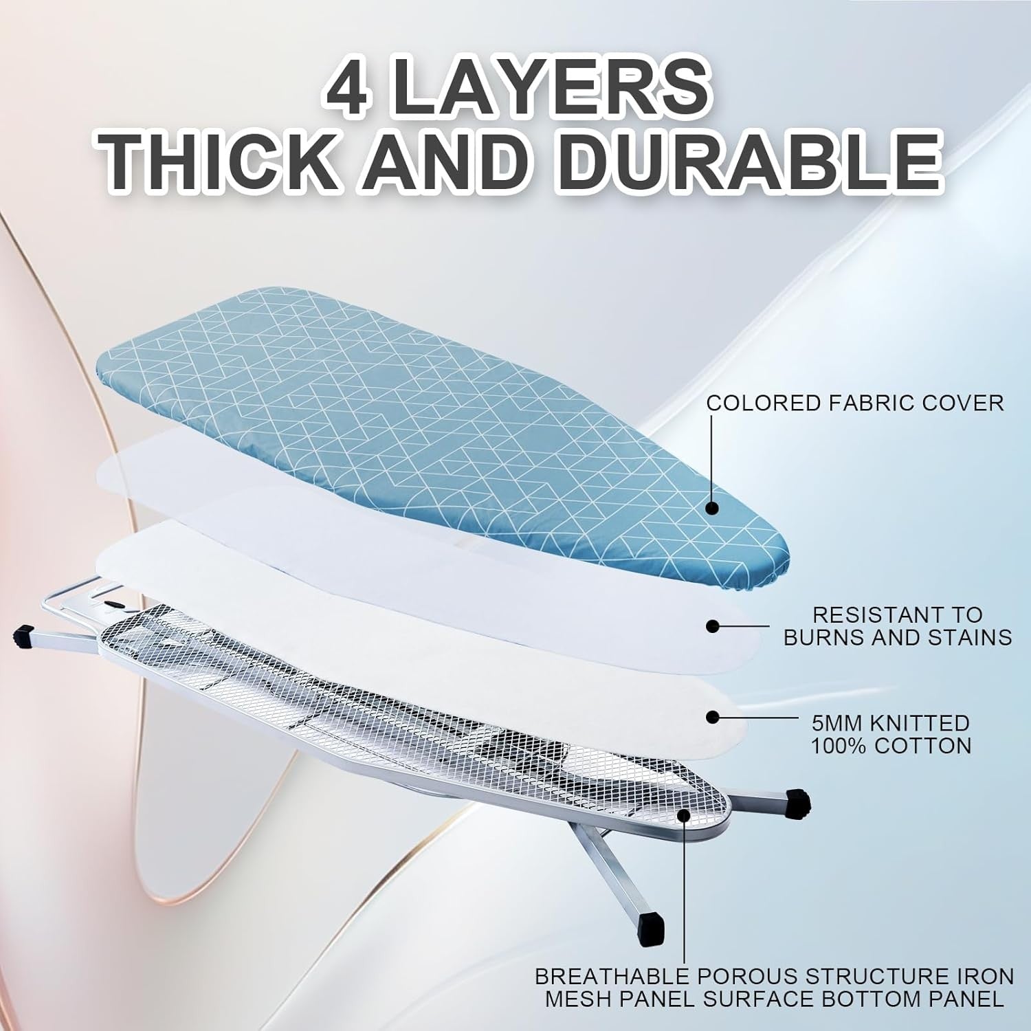 Ironing Board Adjustable Height Anti-Closing Steam Generator 120x45cm