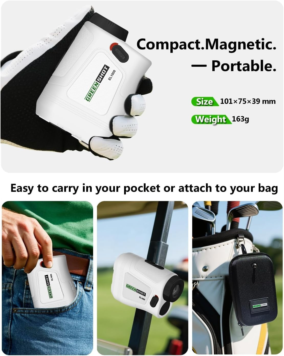 Golf Laser Rangefinder 1200 Yards Slope Flag Lock 6X Rechargeable