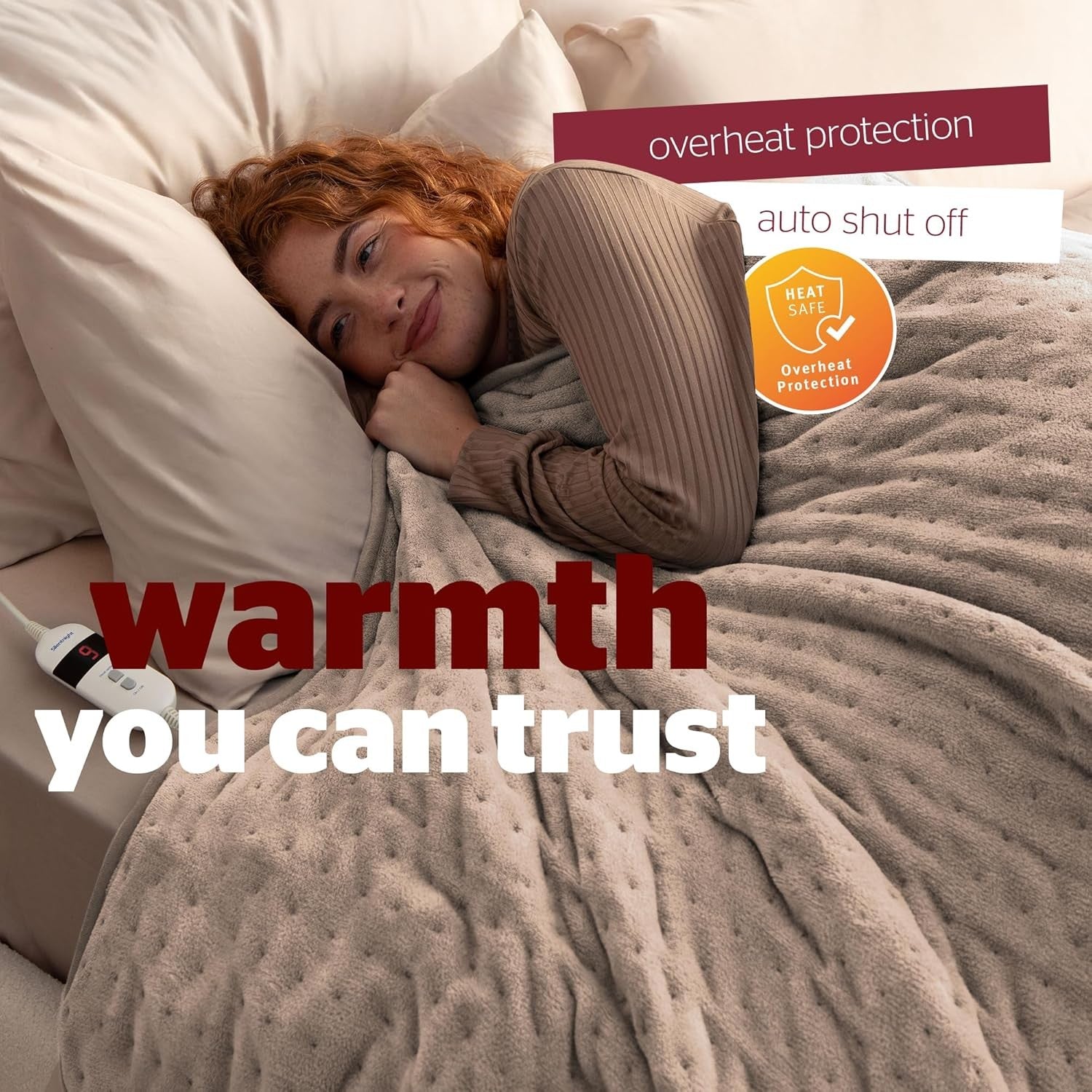 Electric Heated Throw Blanket Luxury Fleece Fast Heat 9 120x160cm