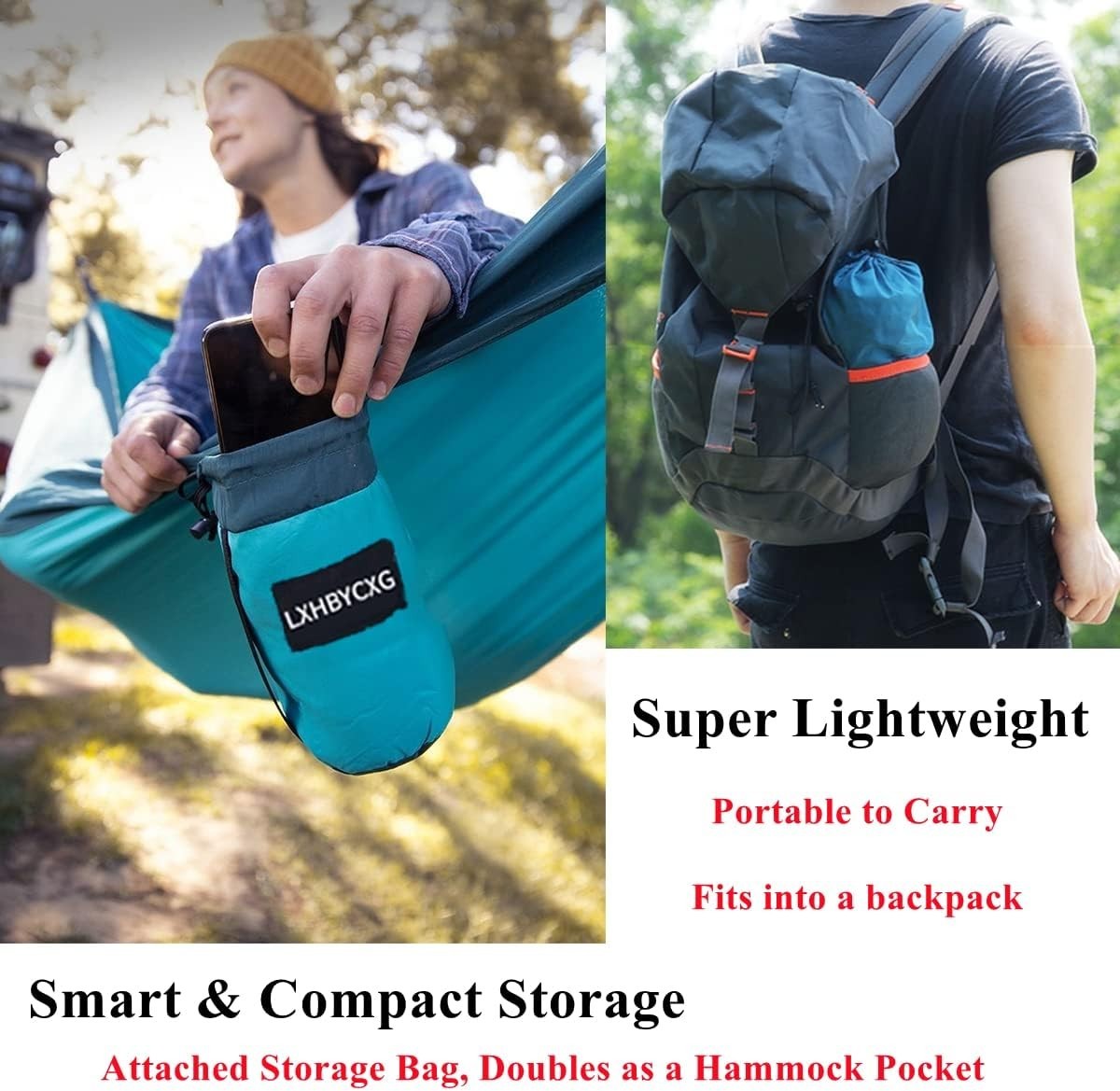 Double Camping Hammock 270x140cm Ultralight Nylon 500lb + Straps Set