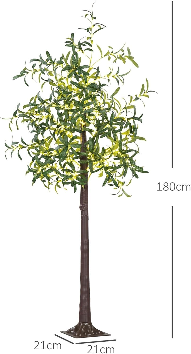 180cm Olive Tree Light with 300 LED Warm White Lights Artificial Indoor Decor