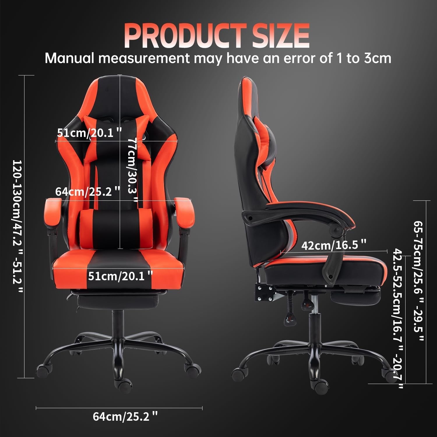 Ergonomic Gaming Chair Recliner Swivel Desk Chair Lumbar Support