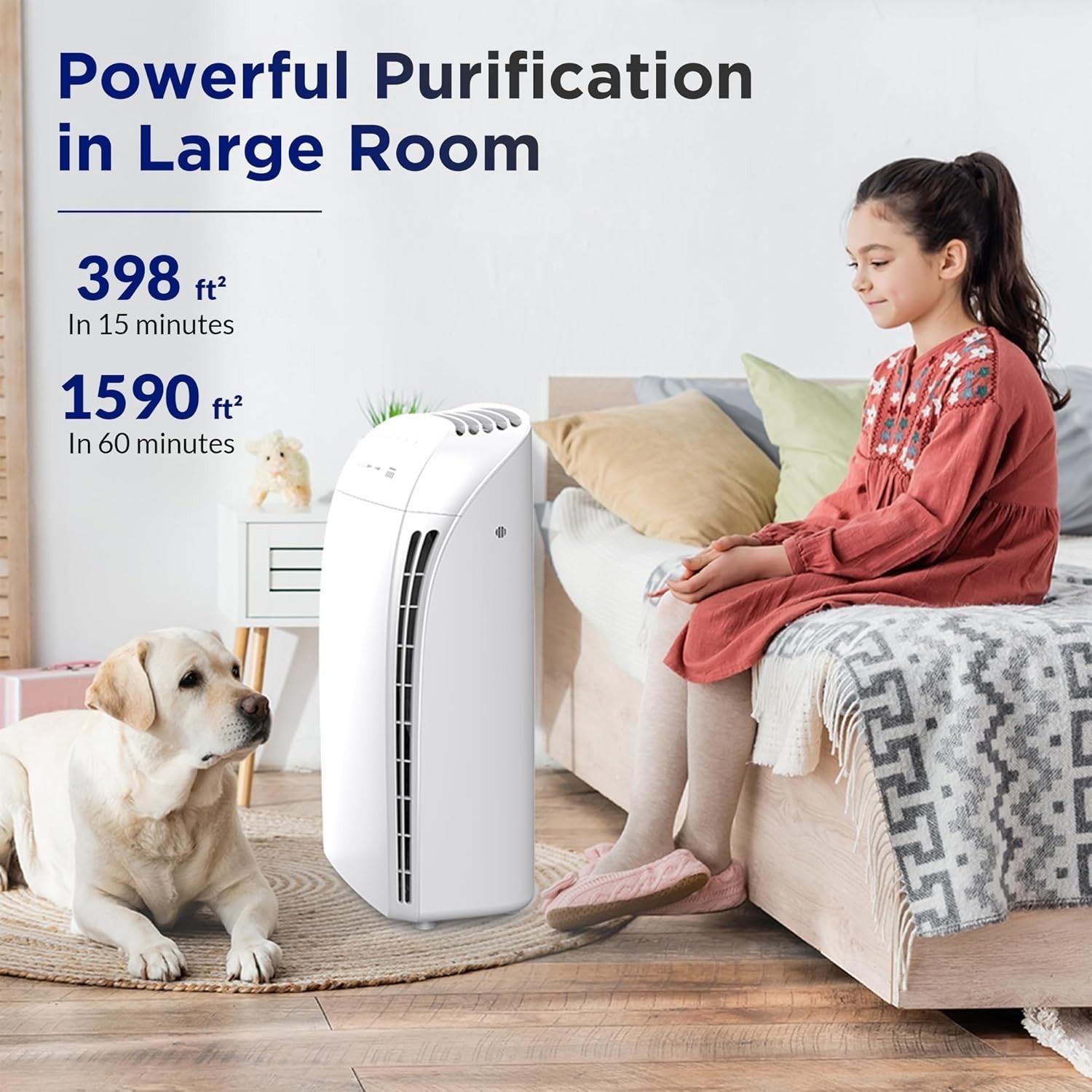 Smart HEPA Air Purifier Large Room Alexa App Pet Smoke Odor Dust