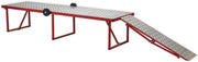Portable Folding Motorcycle Workbench 360kg Capacity Ramp & Wheels 600x2200mm