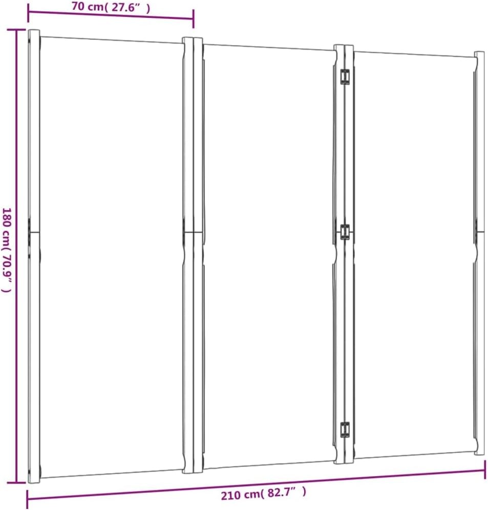 3-Panel Acacia Wood Folding Room Divider Privacy Screen 210x180cm Indoor Outdoor