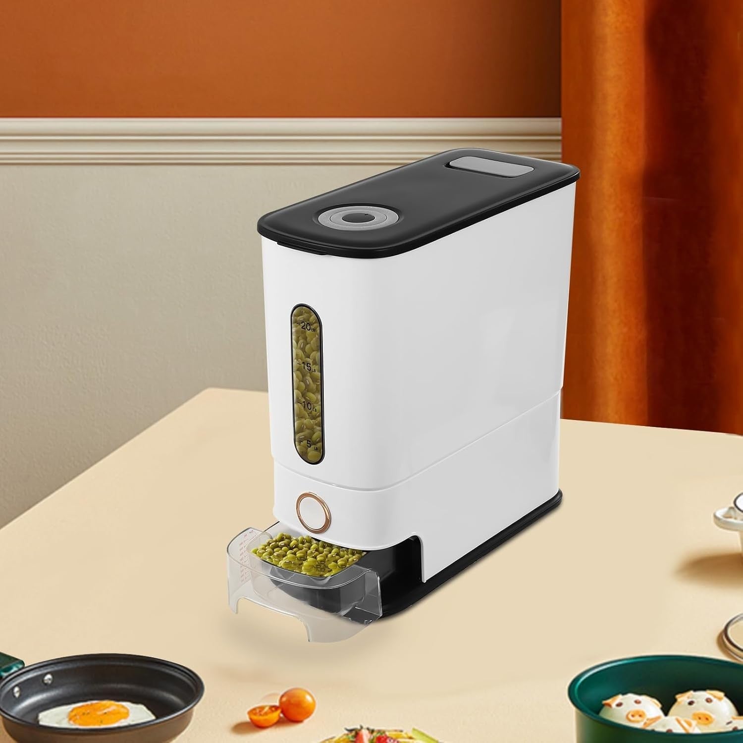 12KG Rice & Cereal Dispenser Airtight Storage Container with Cup