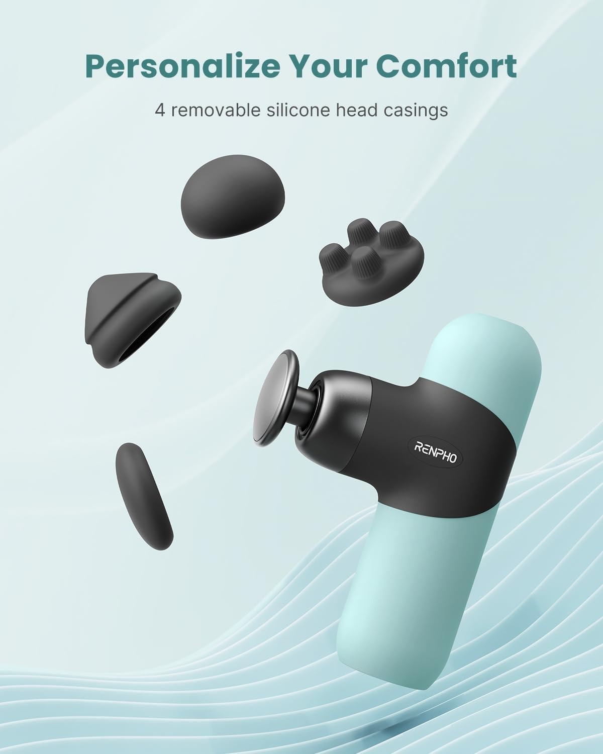 Mini Massage Gun with Heat Deep Tissue Quiet Portable Muscle Pain Relief Mint