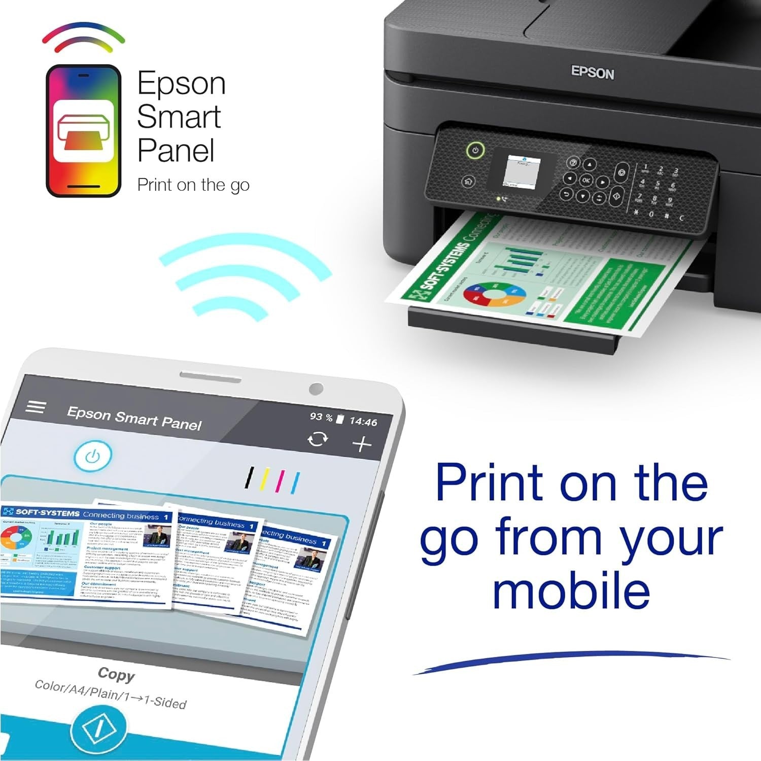 A4 Wireless Multifunction Printer Black - Duplex, 30ppm, ADF, WiFi,USB