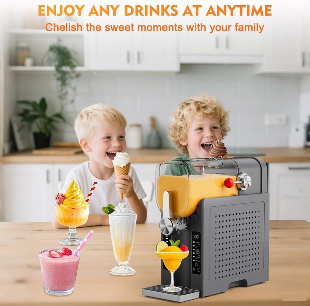 Professional Slushie Machine No Ice Needed Frozen Drink Maker 6 Presets 1.6L