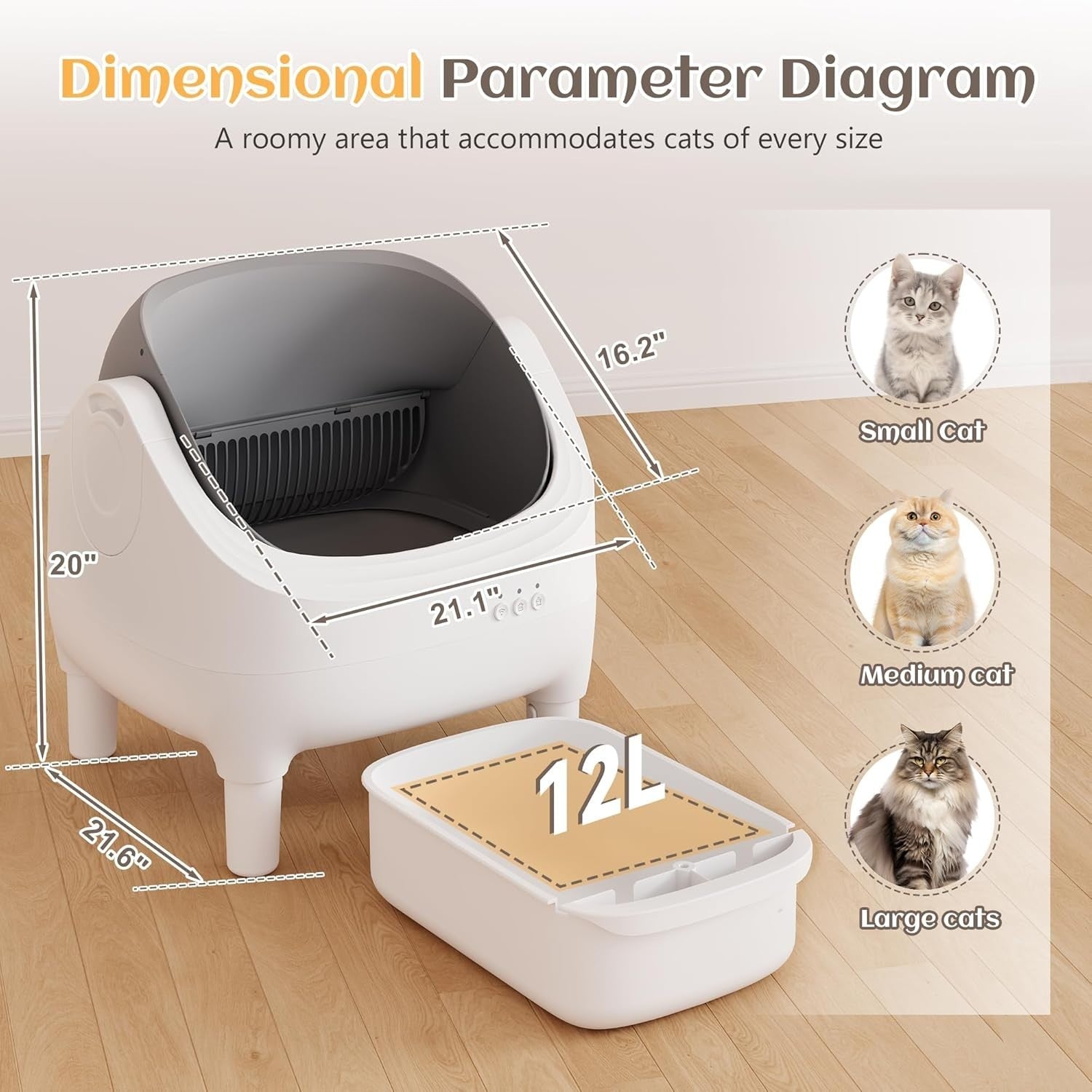 Automatic Self Cleaning Cat Litter Box Smart App Odour Control XXL
