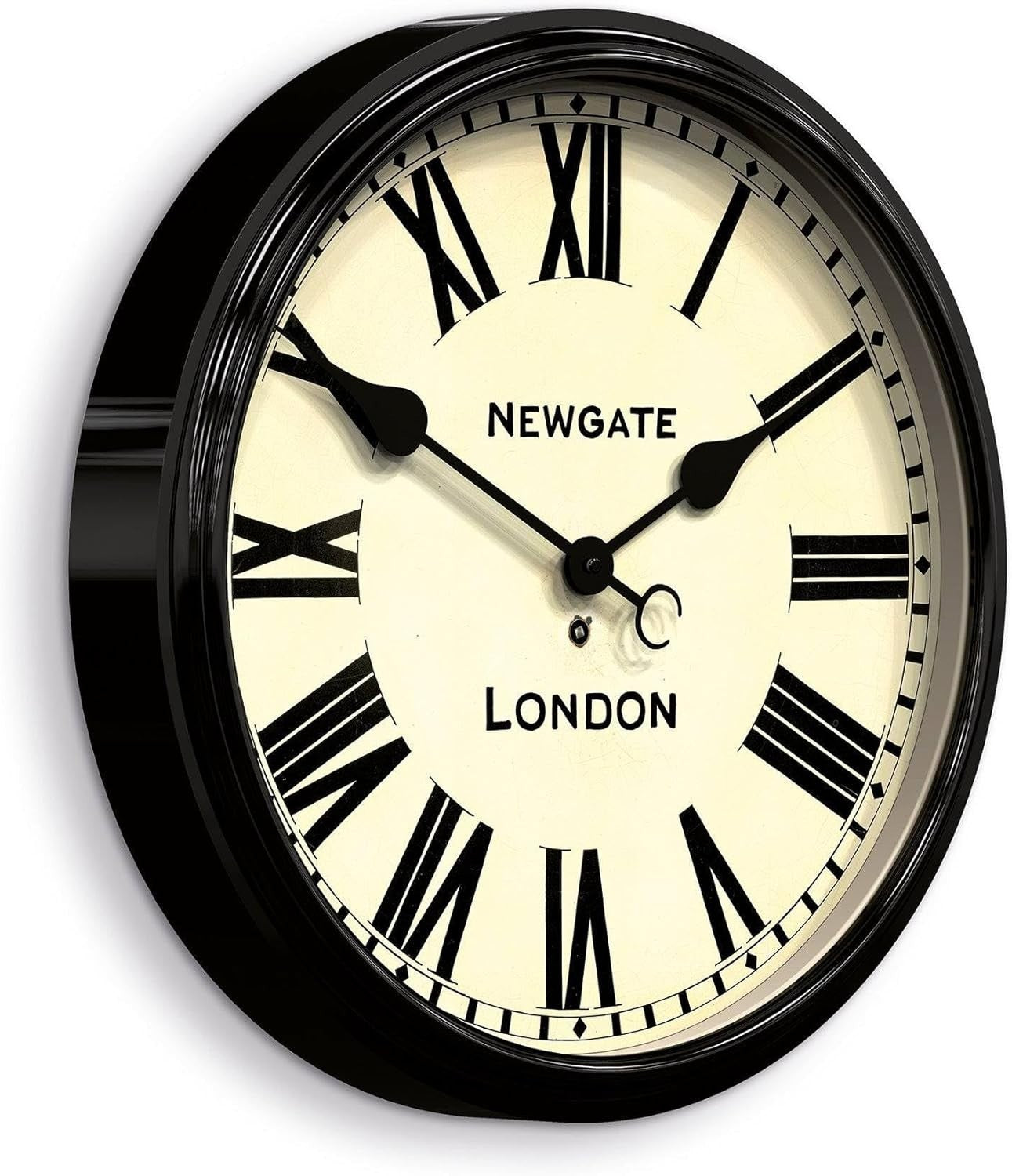 50cm Large Vintage Wall Clock Roman Numerals Metal Frame Silent Quartz