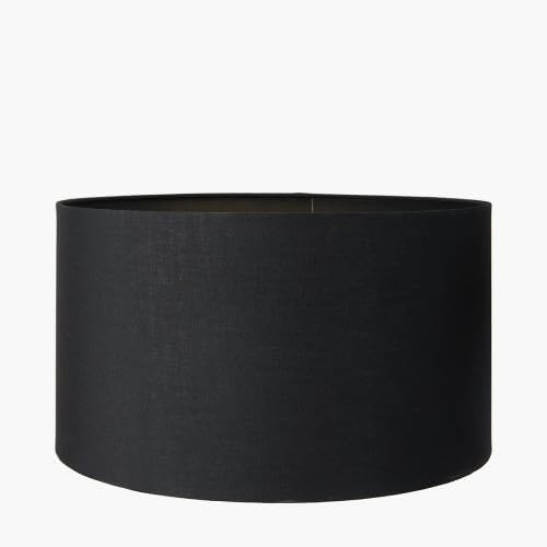 Black Drum Lampshade 40cm Cotton Cylinder Shade Table Floor Living Room Lamps