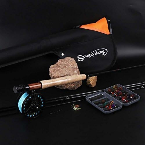 8.85ft Fly Fishing Rod & Reel Combo – Carbon Freshwater 4-Section Kit